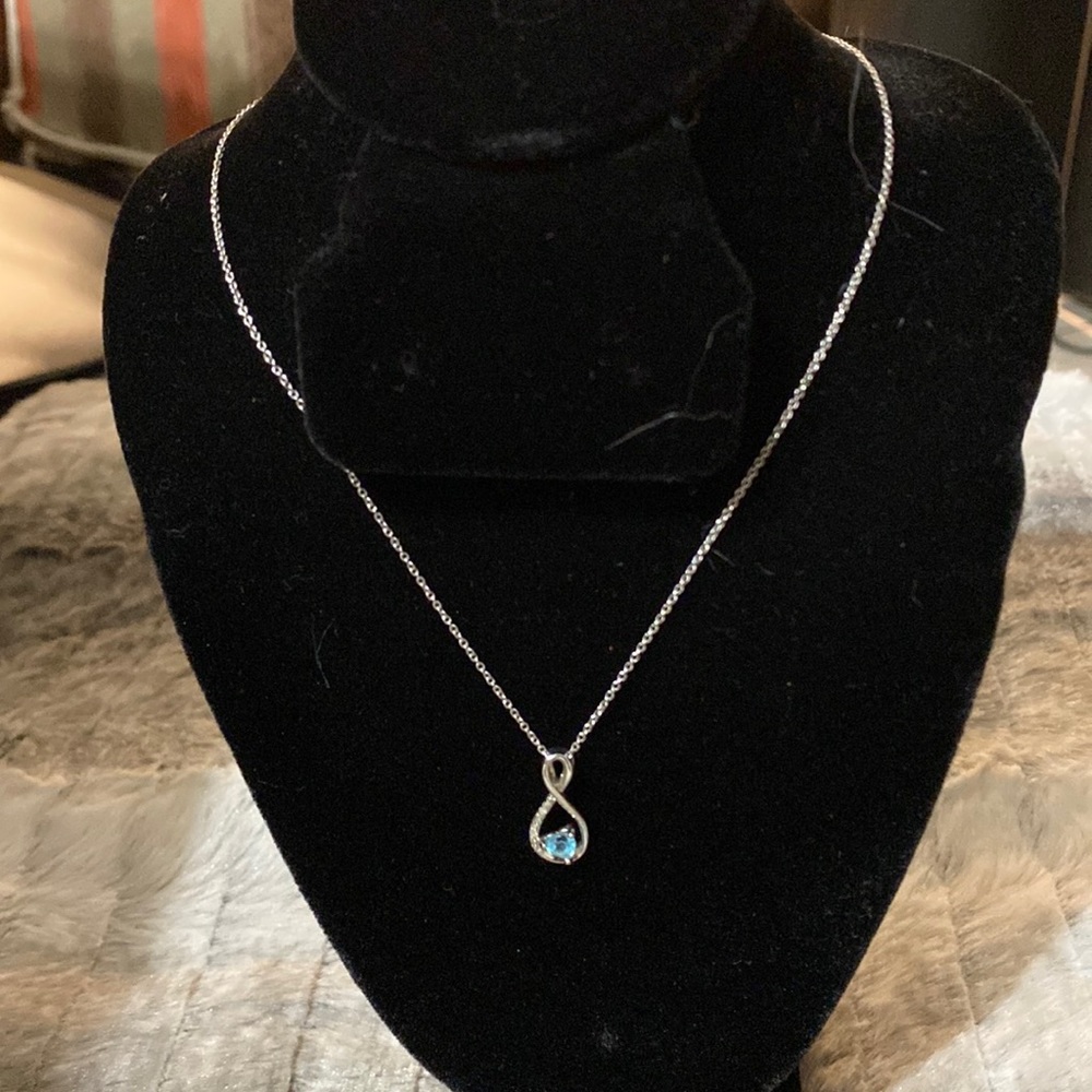Sterling Silver Blue Topaz Necklace
